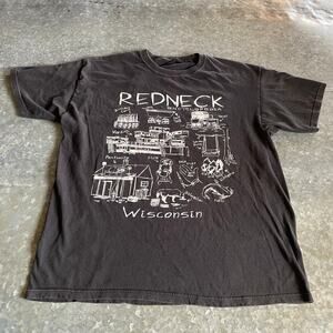 Vintage Y2K Redneck Encyclopedia Wisconsin Tee Shirt Mens Large Funny Humor Dad